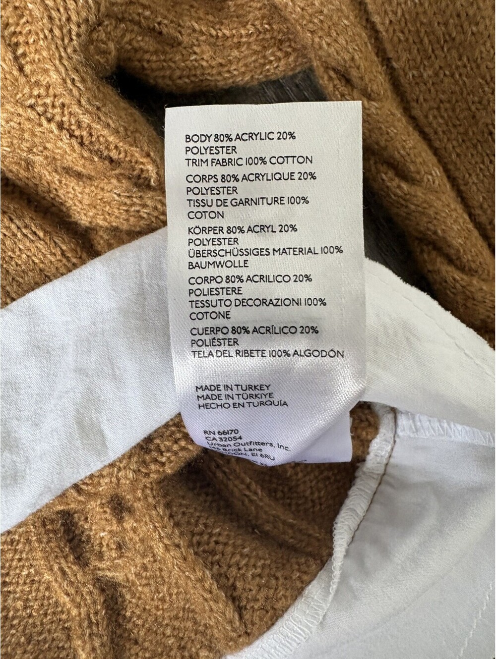 Anthropologie Pilcro Cable Knit Twofer Sweater Womens Small Brown Cotton Cropped - Picture 8 of 9